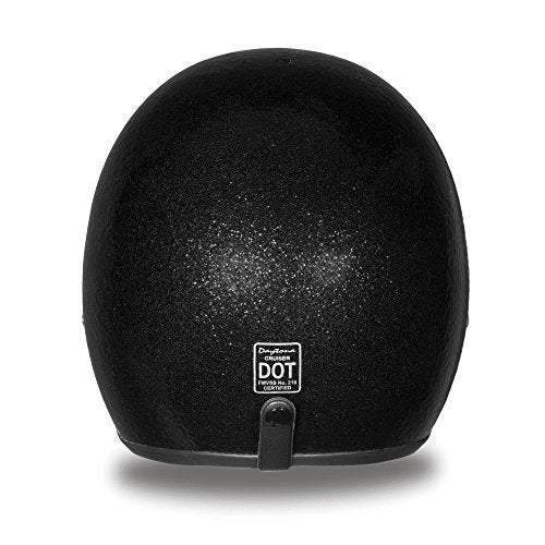 Daytona Helmets Daytona Cruiser Helmet - Black Metal Flake - Lightweight 3/4 Shell Motorcycle Helmet with Removable Gloss Black Bubble Visor Added - Bluetooth Compatible - 2XL - 2.45 Pounds - Image 4