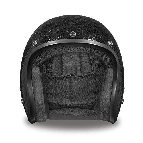 Daytona Helmets Daytona Cruiser Helmet - Black Metal Flake - Lightweight 3/4 Shell Motorcycle Helmet with Removable Gloss Black Bubble Visor Added - Bluetooth Compatible - 2XL - 2.45 Pounds - Image 2