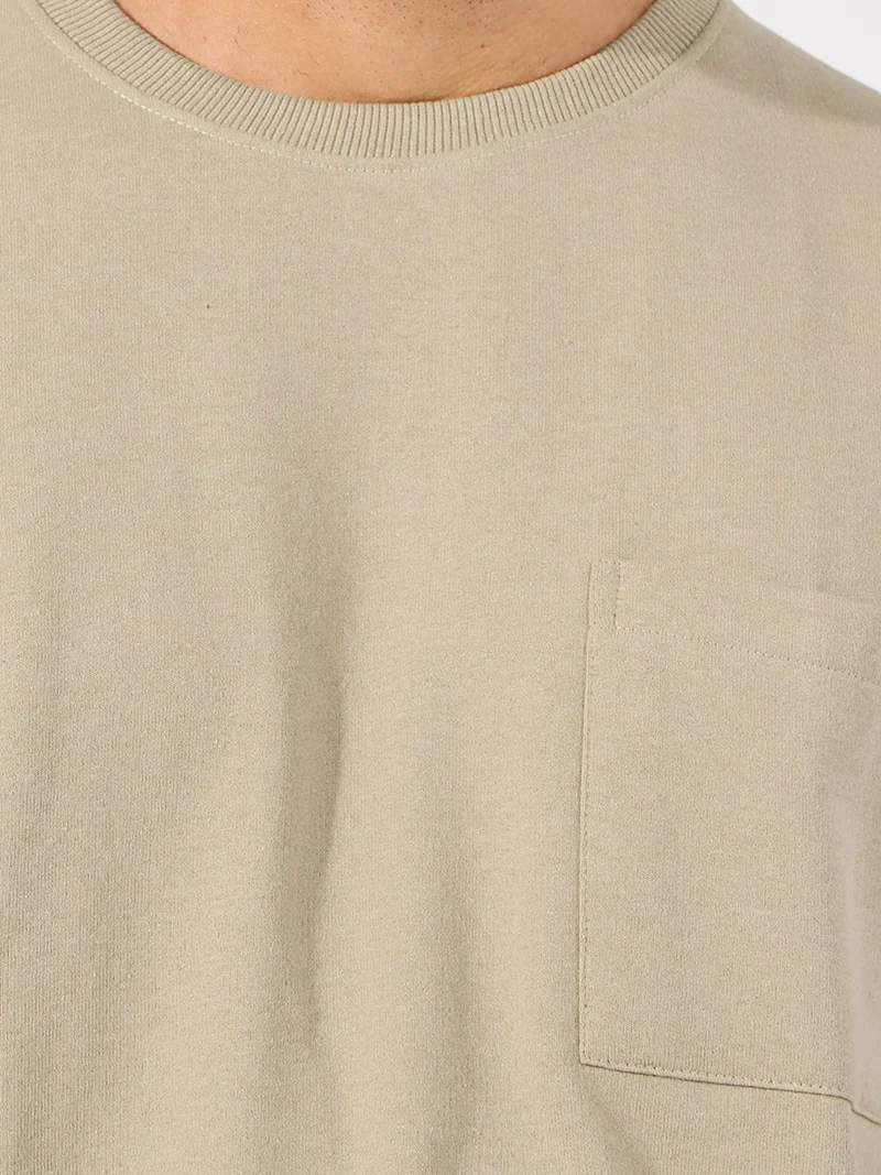 Styli Elasticated Cuff Detail Utility Boxy Sweatshirt with Pocket