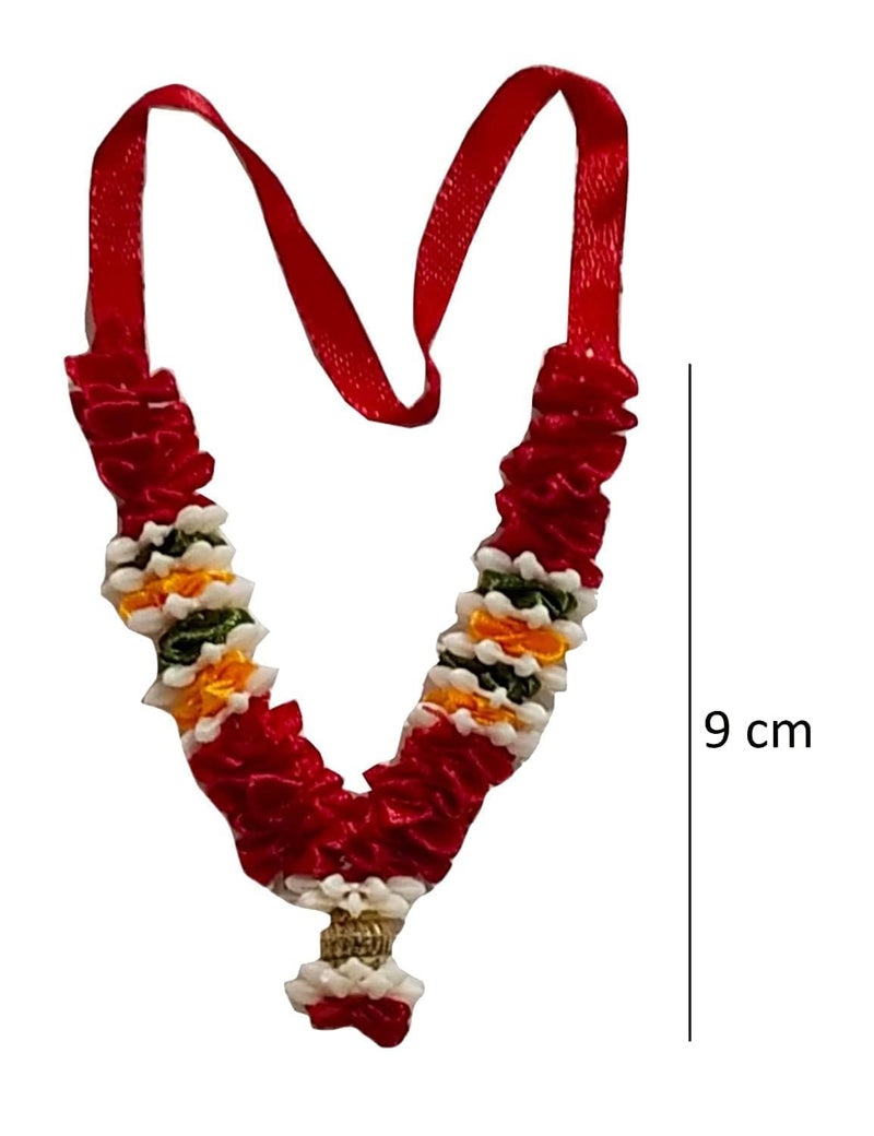 ART FLAUNTS Unisex Adult Small Ribbon Mala for God Idols and Statues, Pooja Haar for Idols, Murti for Car Dashboard Figurine - Image 2