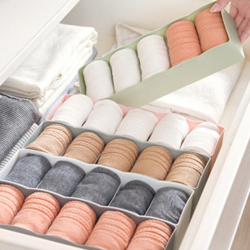 Nordic Pink Plastic Underwear Organizer Box With Drawer Sock Holder Clothes Storage Container - Image 5