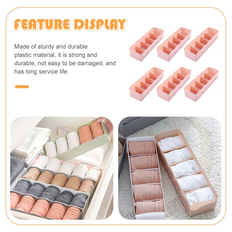 Nordic Pink Plastic Underwear Organizer Box With Drawer Sock Holder Clothes Storage Container - Image 4