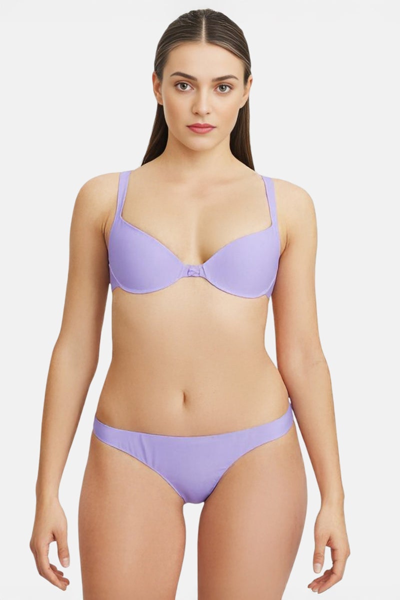 Lefties Women Solid Bikini Bottom, Purple - Image 1