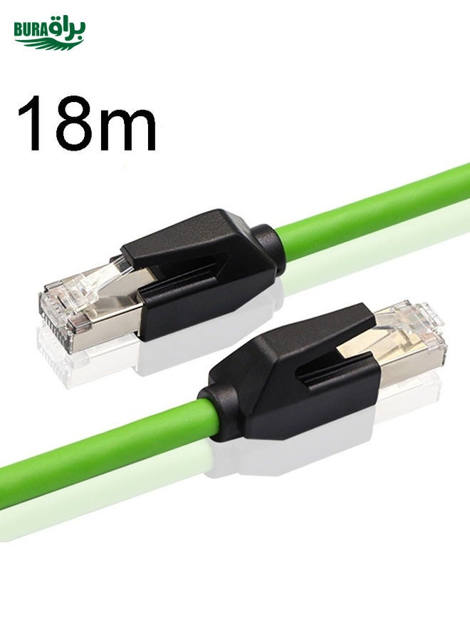 BURAQ 18m CAT6 Double Shielded Gigabit Industrial Cable Vibration-Resistant And Highly Flexible Drag Chain Cable  - Image 1