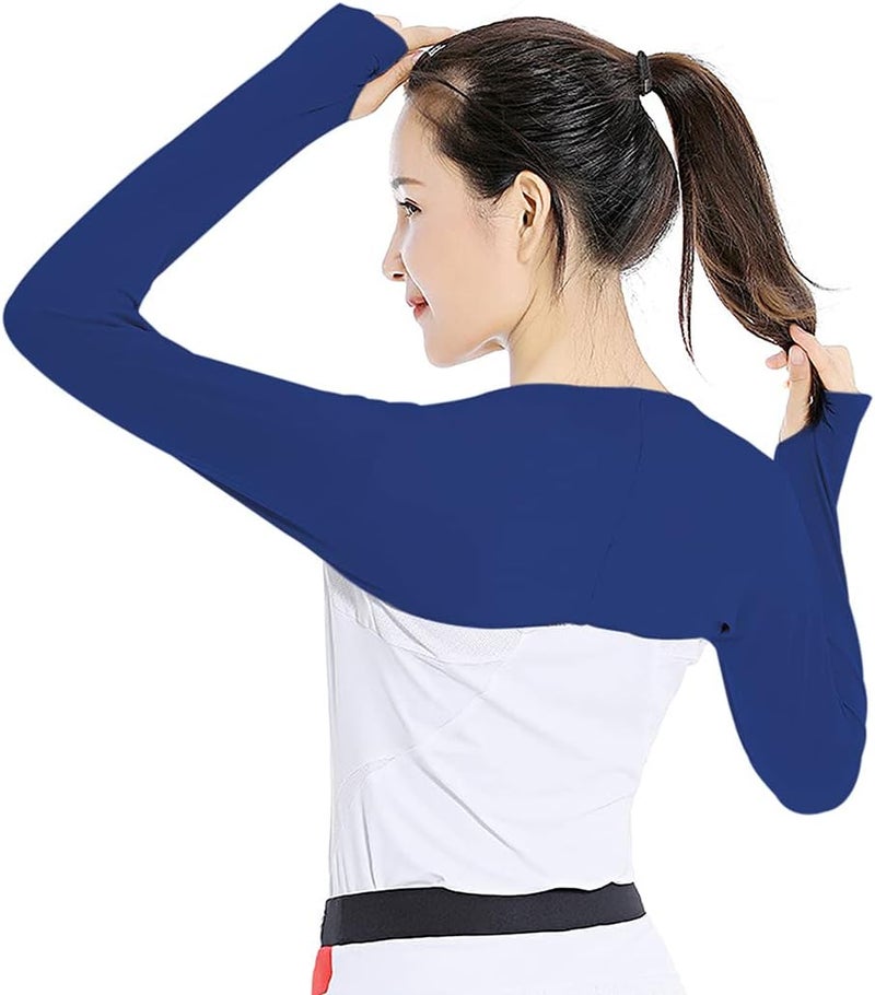 Aoutacc Cooling Shawl Arm Sleeves Sun Protection with Finger Hole Anti-UV, Comfortable Ladies Cooler Shrug Ideal for Women - Image 2