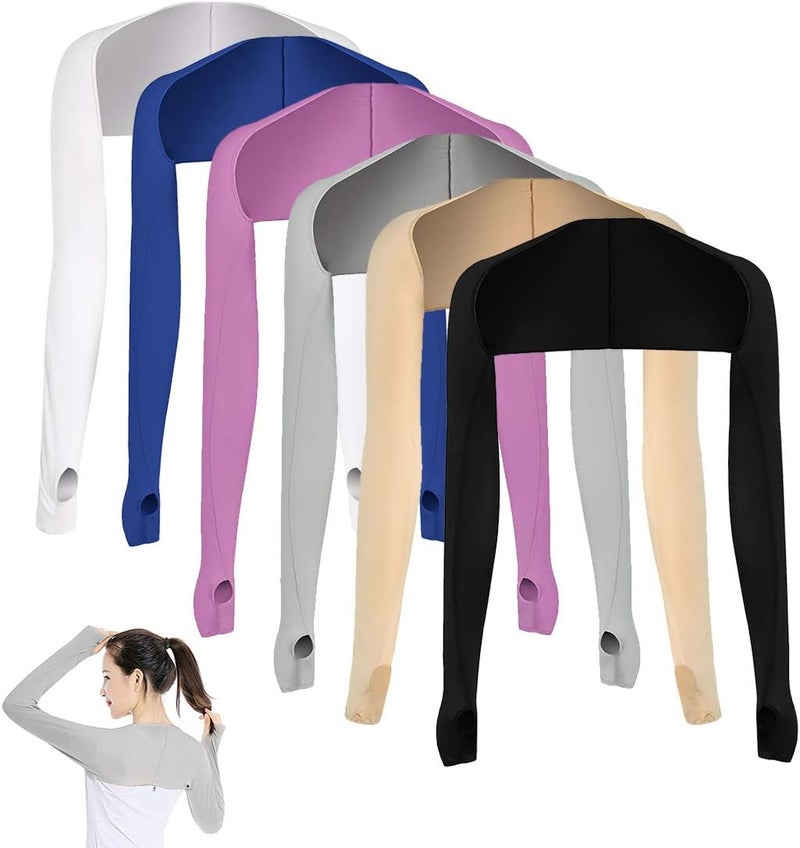 Aoutacc Cooling Shawl Arm Sleeves Sun Protection with Finger Hole Anti-UV, Comfortable Ladies Cooler Shrug Ideal for Women - Image 1
