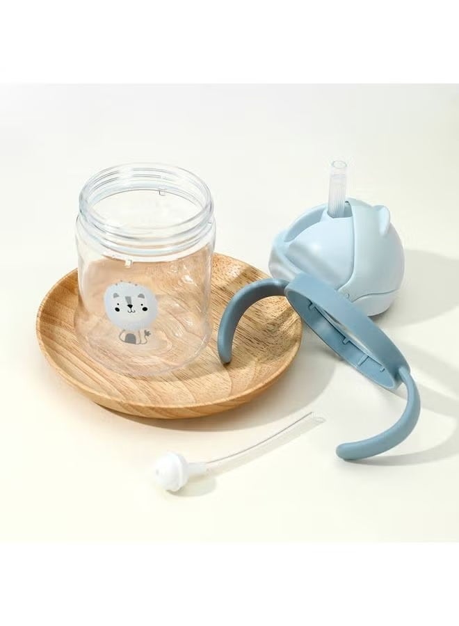 ULHYC Baby learning drinking cup, straw cup, leak-proof and gas-proof baby training water cup with gravity ball handle, children's drinking cup for 6-12 months and above [Blue] - Image 2