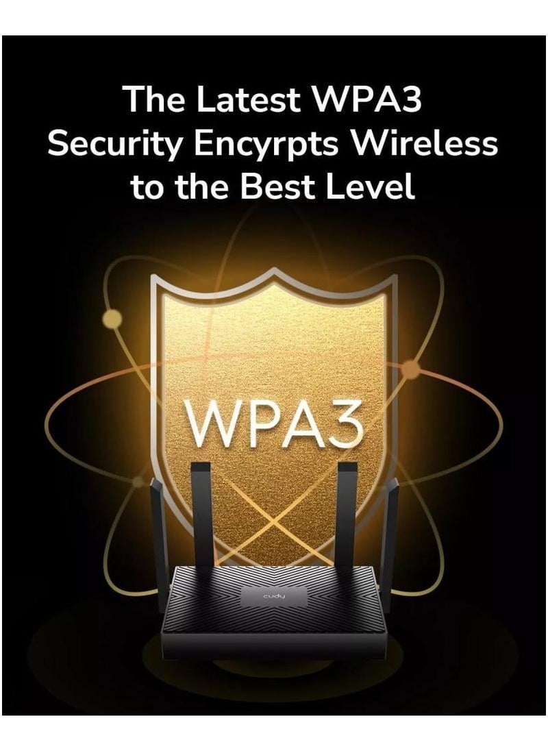 كودي جهاز راوتر AX1500 بتقنية Wi-Fi 6 لاسلكي جيجابت إيثرنت ثنائي النطاق - اسود  - Image 4