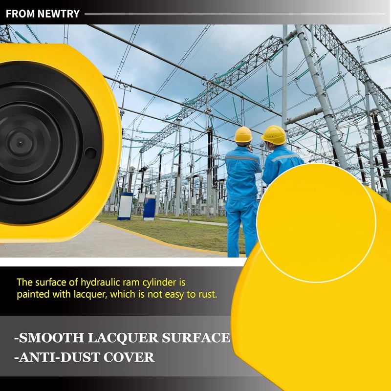 NEWTRY Hydraulic Ram Jack 10T Hydraulic Cylinder Low Profile Ram Jack Multi-Section 1” Stroke Lifting Cylinder Mini Portable for Machinery, Bridge, Construction - Image 4