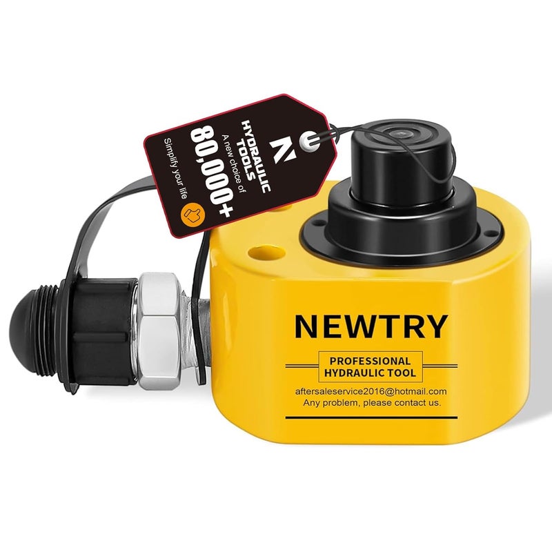 NEWTRY Hydraulic Ram Jack 10T Hydraulic Cylinder Low Profile Ram Jack Multi-Section 1” Stroke Lifting Cylinder Mini Portable for Machinery, Bridge, Construction - Image 1