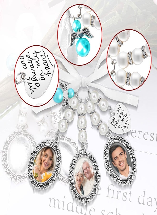 Yolev Wedding Bouquet Photo Charm Bridal Lacy Oval Memorial Bride Pendant for Bride and Groom - Image 3