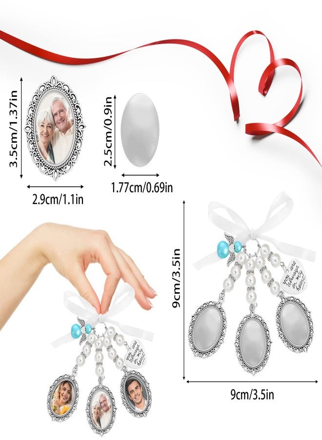 Yolev Wedding Bouquet Photo Charm Bridal Lacy Oval Memorial Bride Pendant for Bride and Groom - Image 2