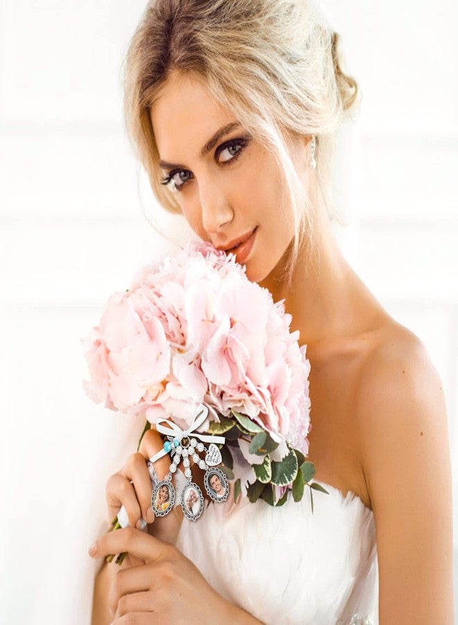 Yolev Wedding Bouquet Photo Charm Bridal Lacy Oval Memorial Bride Pendant for Bride and Groom - Image 5