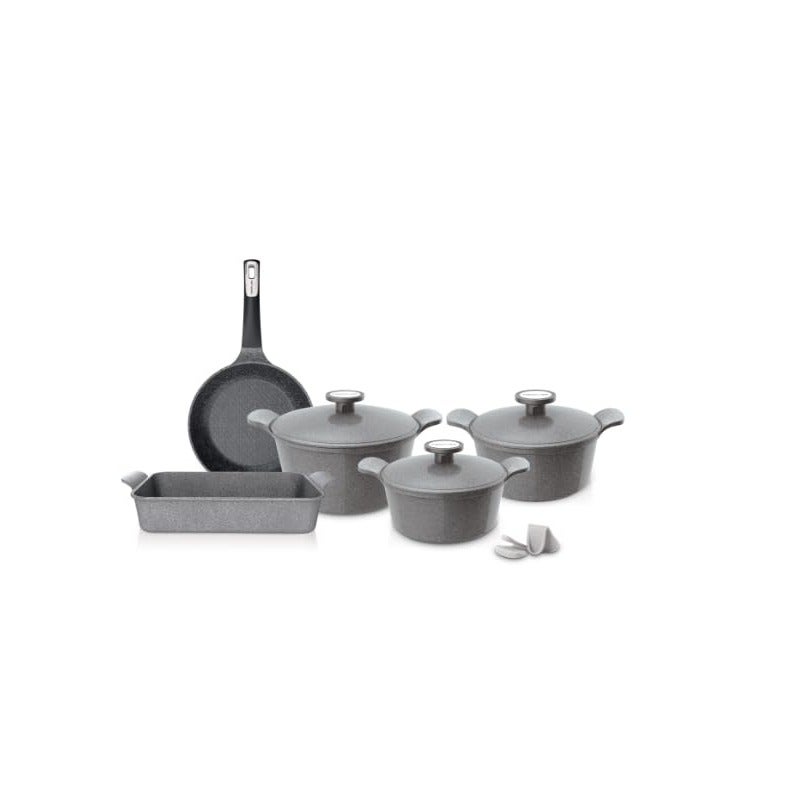Xtrema Non-Stick Cookware Set 8 Pieces Die-Cast Induction PTFE Free Grey - Image 4