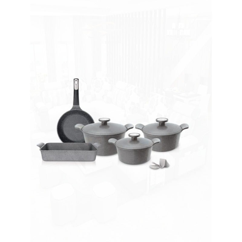 Xtrema Non-Stick Cookware Set 8 Pieces Die-Cast Induction PTFE Free Grey - Image 1