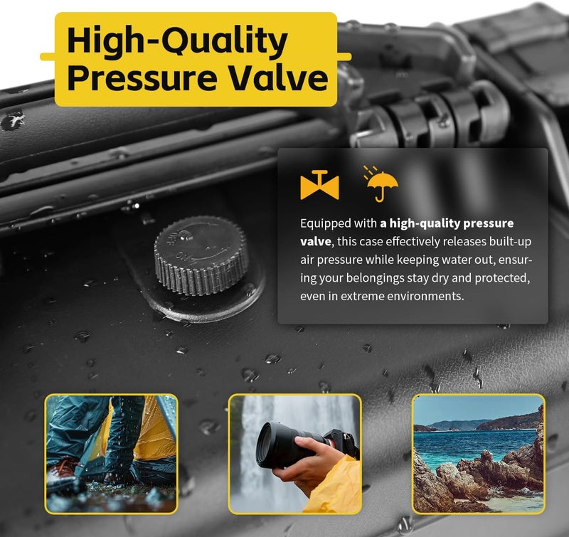 Maxworks حافظة ماكس ووركس 51017 الواقية المقاومة للماء IP67 لكاميرا والأغراض القيمة مع داخلية من الرغوة 151 × 107 × 63 بوصة داخلية سوداء 165 × 13 × 67 بوصة خارجية - Image 4