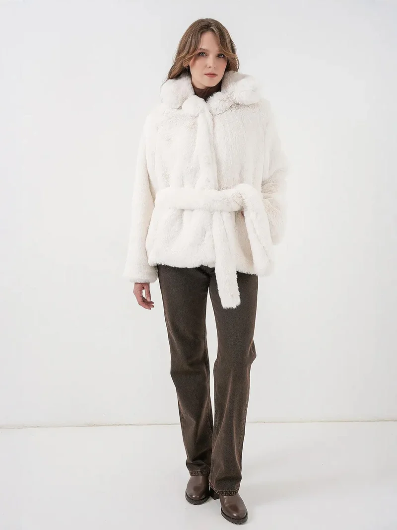 بيغ دارت BDART Belted Faux Fur Coat