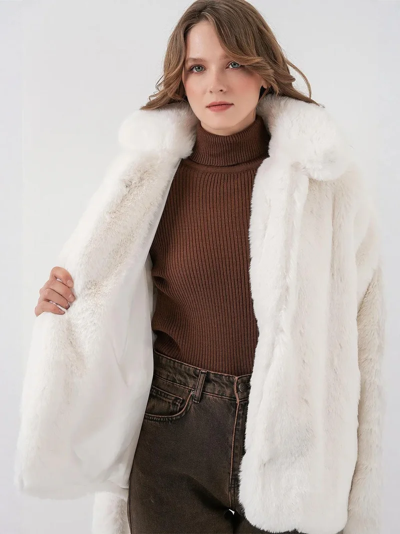 BIG DART BDART Belted Faux Fur Coat