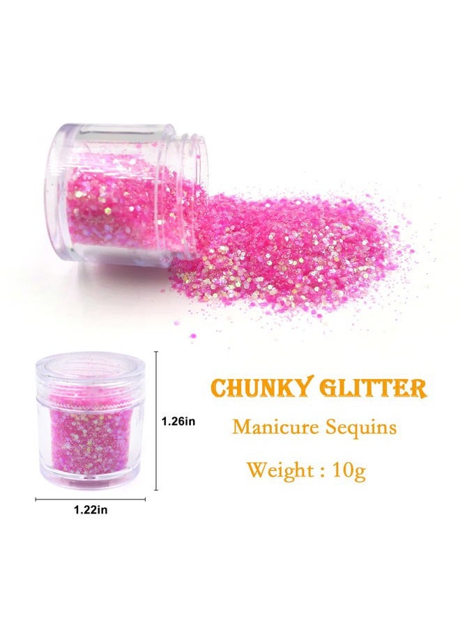 LifexTol 9 Color Holographic Chunky Glitter Sequins Resin Crafts Colorful Nail Sequins for Face body and Women DIY Decoration (Mixed Color-A) - Image 3