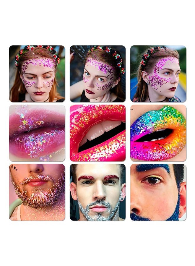 LifexTol 9 Color Holographic Chunky Glitter Sequins Resin Crafts Colorful Nail Sequins for Face body and Women DIY Decoration (Mixed Color-A) - Image 4