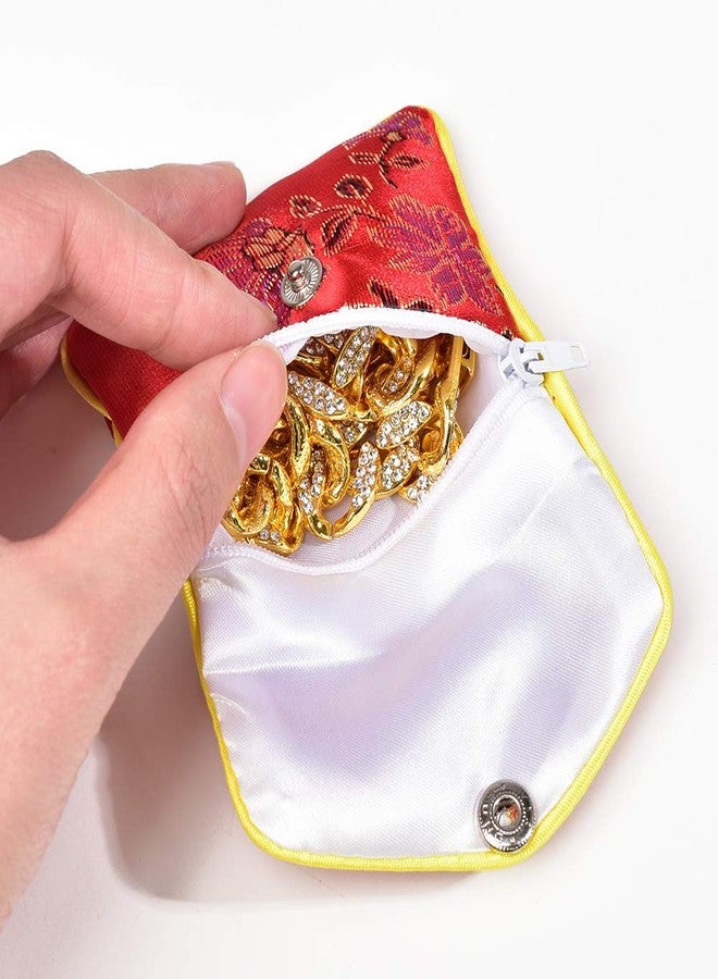 VIOCIWUO Jewelry Silk Purse New Year Pouch Bags Travel Jewelry Organizer Bags Chinese Silk Style Brocade Embroidered for Women 5 Colors, 20pcs - Image 3
