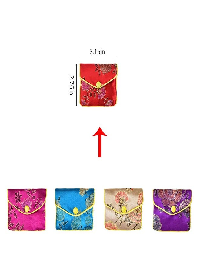 VIOCIWUO Jewelry Silk Purse New Year Pouch Bags Travel Jewelry Organizer Bags Chinese Silk Style Brocade Embroidered for Women 5 Colors, 20pcs - Image 2