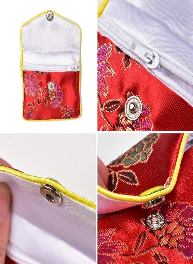 VIOCIWUO Jewelry Silk Purse New Year Pouch Bags Travel Jewelry Organizer Bags Chinese Silk Style Brocade Embroidered for Women 5 Colors, 20pcs - Image 4