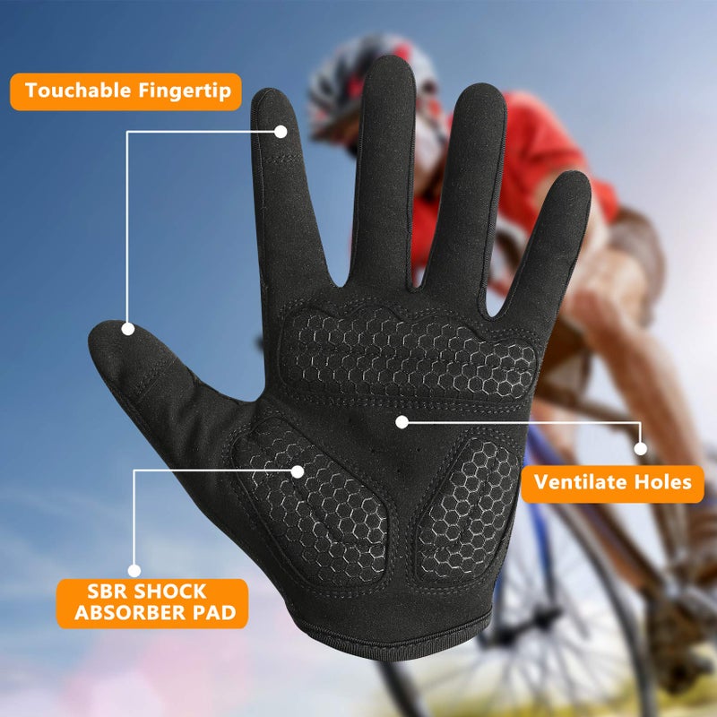 RYMNT Full Fingers Workout Gloves for Women Men-Gym Gloves for Women Weight Lifting, Exercise Fitness Gloves-Touch Screen-Extra Grip Foam-Padded-Anti-Slip for Fitness,Training,Cycling.Black-Medium - Image 2