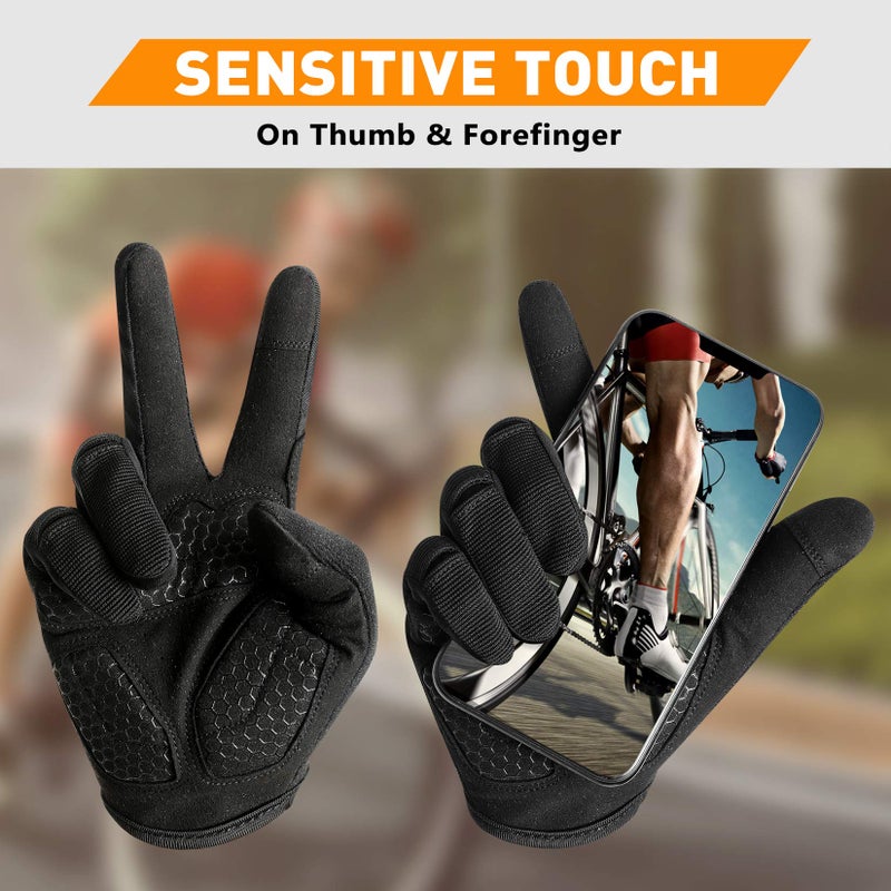 RYMNT Full Fingers Workout Gloves for Women Men-Gym Gloves for Women Weight Lifting, Exercise Fitness Gloves-Touch Screen-Extra Grip Foam-Padded-Anti-Slip for Fitness,Training,Cycling.Black-Medium - Image 5