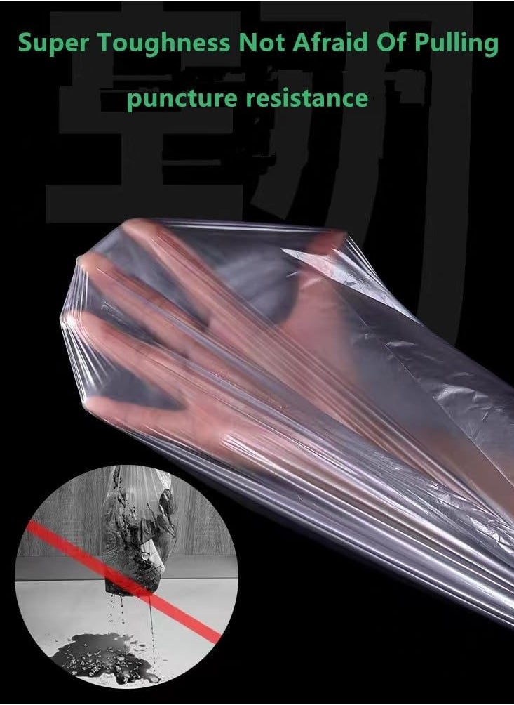 Generic 10Rolls 200pcs Garbage Bags Strong Thin Material Disposable Kitchen Garbage Bags, Durable Plastic Trash Bags for Office Home Bedroom Garden Waste Bin 200Counts  - Image 2