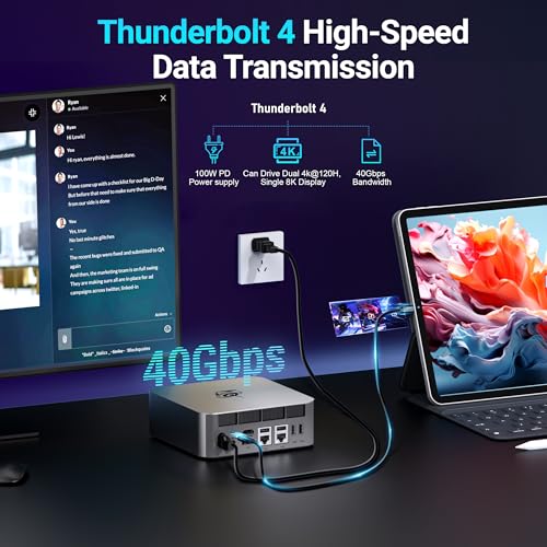 Beelink GTi13 Mini PC, Intel Core-i9 13900HK(14C/20T,Up to 5.4GHz), 32GB DDR5 1TB SSD, Mini Computer Support Thunderbolt 4/PCle×8 Slot/WiFi6/2.5G LAN/Triple Display，Home/Office Mini Computer - Image 5