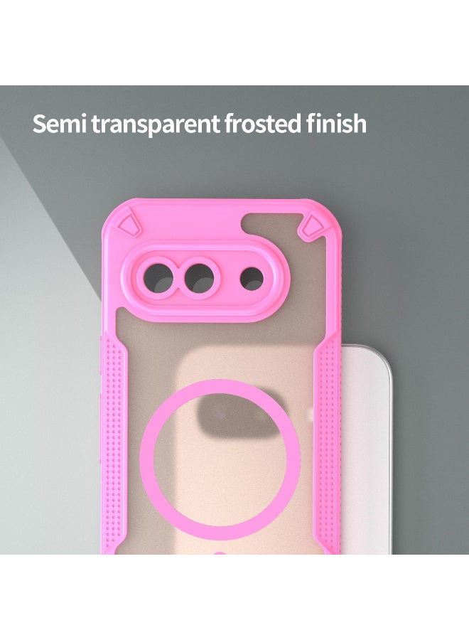 Cover For Pixel 9A Armor Glaze MagSafe Magnetic Phone Case Raised edges around the screen and camera lens help prevent scratches - Pink - Image 5