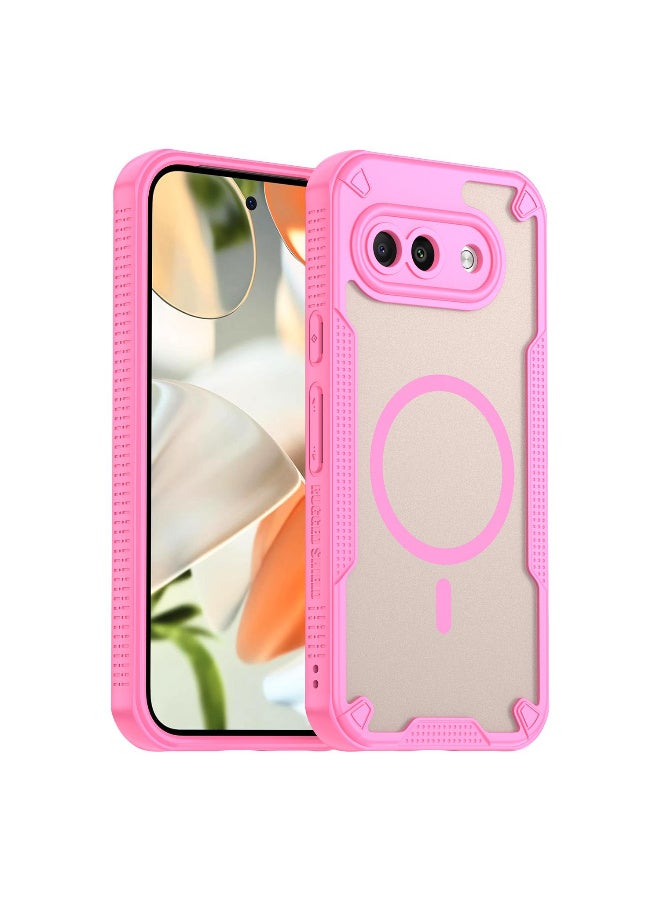Cover For Pixel 9A Armor Glaze MagSafe Magnetic Phone Case Raised edges around the screen and camera lens help prevent scratches - Pink - Image 1