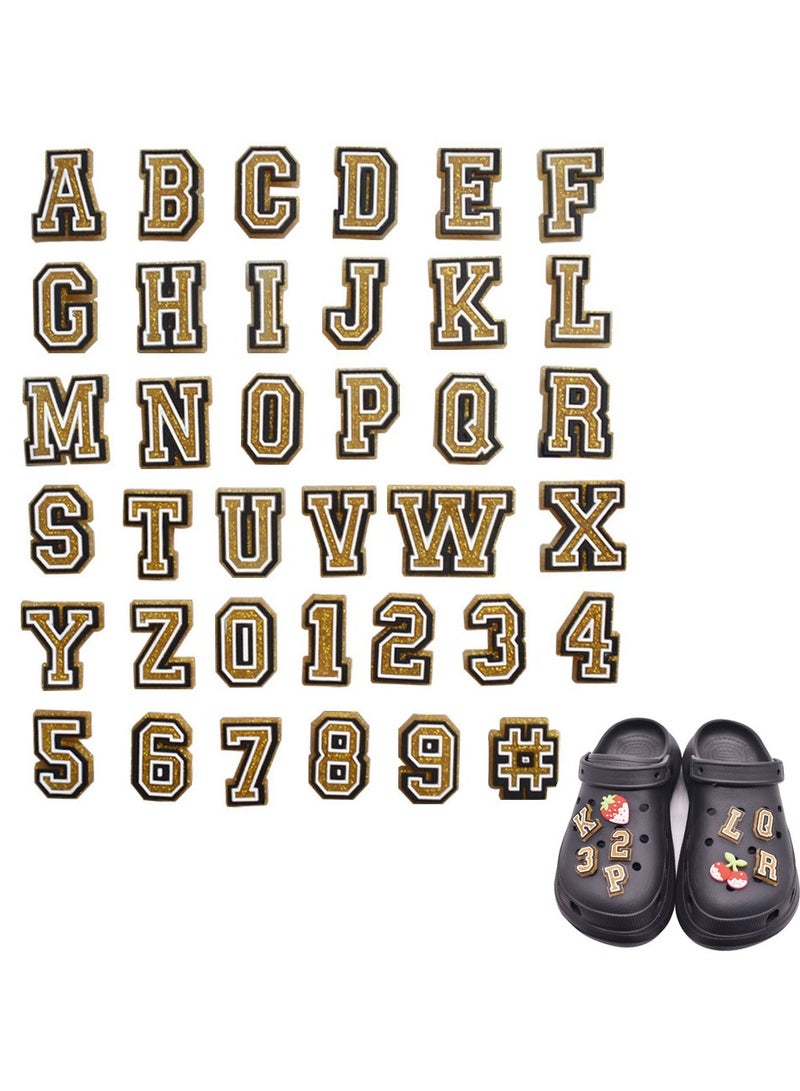 Zikra زينة أحذية، زينة أحذية لكروكس، 37 قطعة من الحروف والأرقام، حروف A-Z وأرقام 0-9# للأساور، زينة للأولاد والبنات، هدايا عيد الميلاد لحفلات المراهقين - Image 1