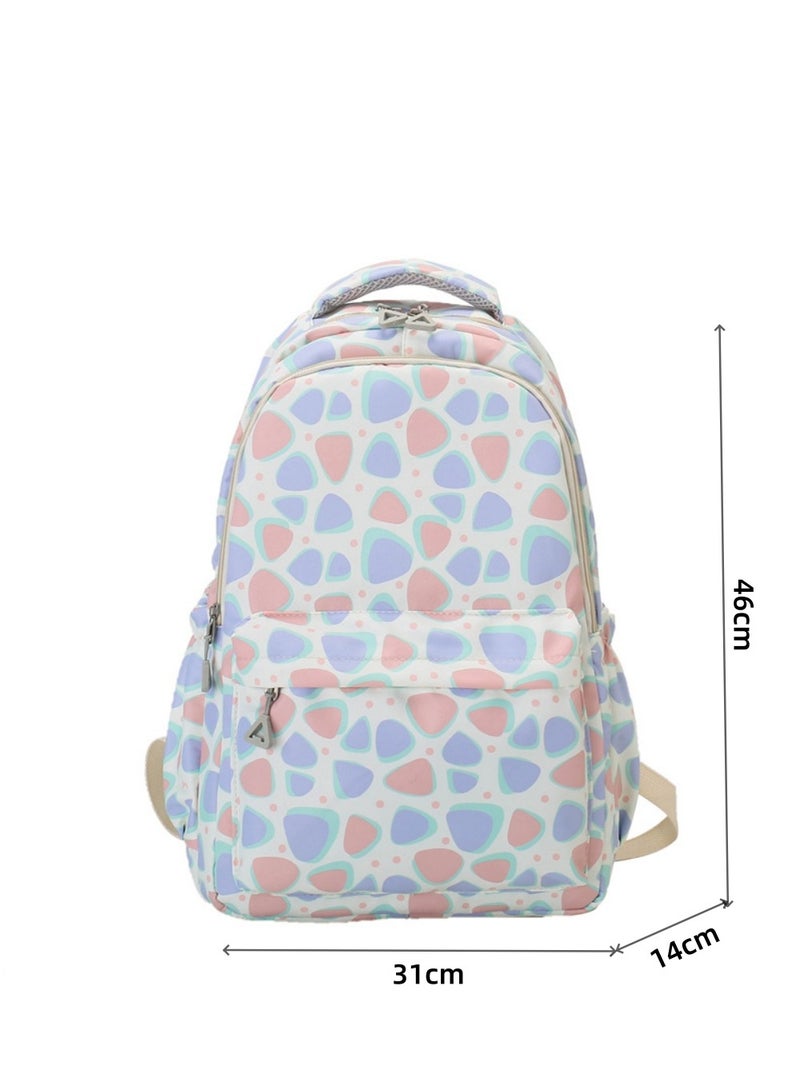 Unisex Backpack,Hued Speckled Colorful Print Backpack,Adorable Pastel ,for Student , Hued Speckled Print ,Suitable For Outdoor Camping And Traveling Backpack. - Image 2