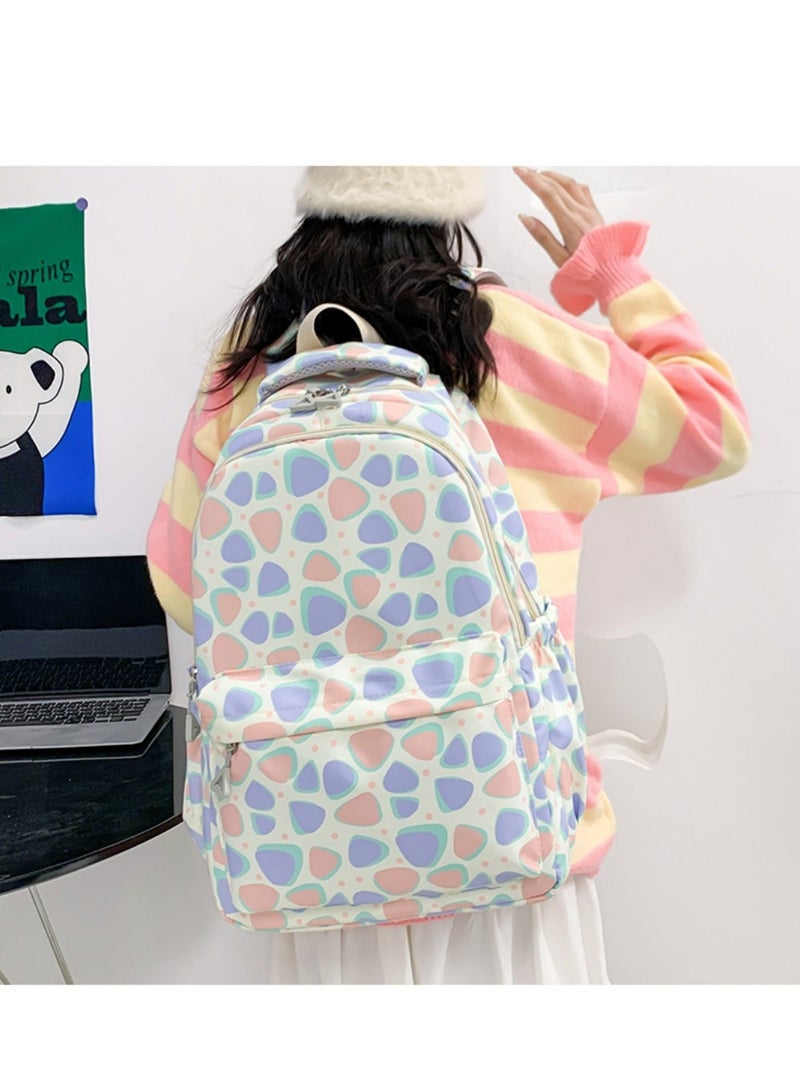 Unisex Backpack,Hued Speckled Colorful Print Backpack,Adorable Pastel ,for Student , Hued Speckled Print ,Suitable For Outdoor Camping And Traveling Backpack. - Image 5