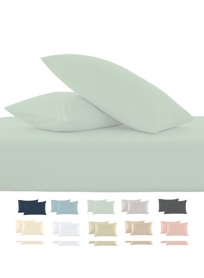 كلاود سكيب لينين Cloud Scape Linen 600 Thread Count Egyption Cotton 2 Pillowcases Set (Standard, Mineral) - Image 1