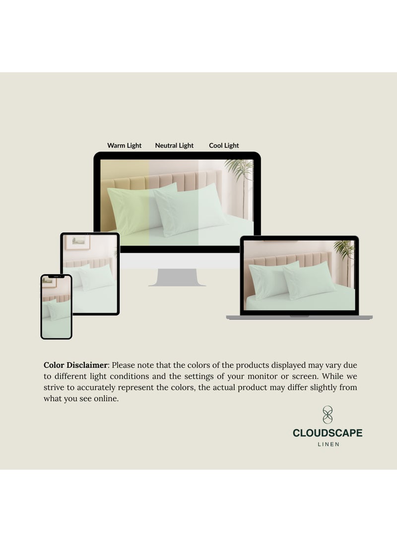 كلاود سكيب لينين Cloud Scape Linen 600 Thread Count Egyption Cotton 2 Pillowcases Set (Standard, Mineral) - Image 5