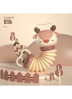 Generic Children's Cartoon Elephant Lion Deer Accordion Music Caterpillar Baby Pacifying Musical Instrument Early Education Toy-Color:Elk Music Accordion (color Box Packaging)  - Image 1