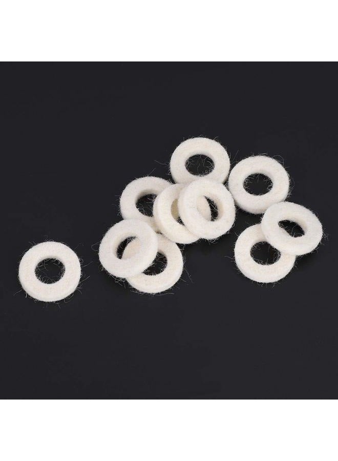 Dilwe Trumpet Washers Pad, 10 Pcs Trumpet Valve Felt Washers Cushion Pad Brass Trumpets Musical Instrument Accessory (White) Play instrument accessories - Image 4