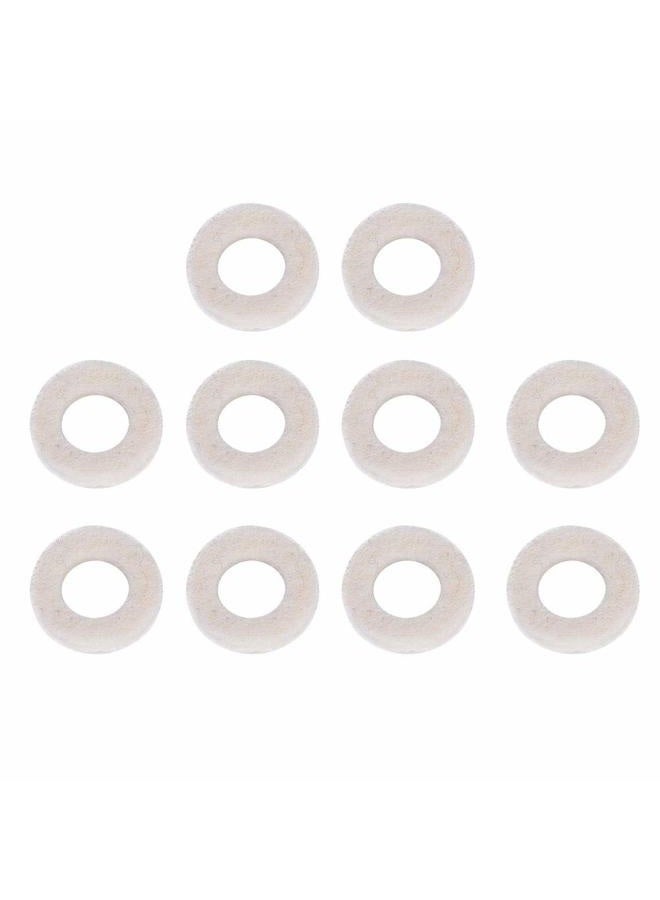 Dilwe Trumpet Washers Pad, 10 Pcs Trumpet Valve Felt Washers Cushion Pad Brass Trumpets Musical Instrument Accessory (White) Play instrument accessories - Image 1