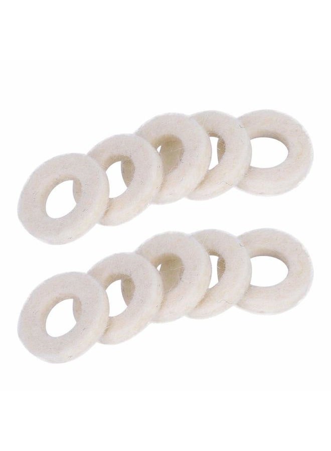 Dilwe Trumpet Washers Pad, 10 Pcs Trumpet Valve Felt Washers Cushion Pad Brass Trumpets Musical Instrument Accessory (White) Play instrument accessories - Image 2