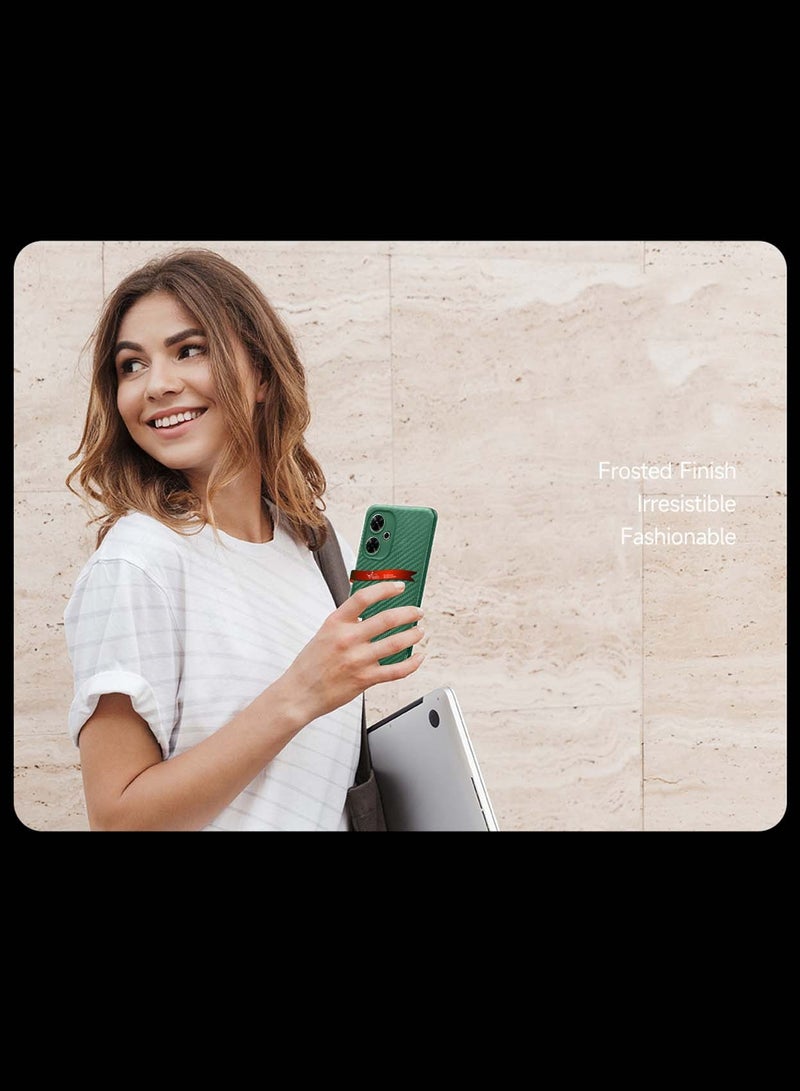 دبليو تيك غطاء حماية من ألياف الكربون والسيليكون السائل لهاتف Xiaomi Redmi 13 4G / 5G 2024 باللون الأخضر الداكن - Image 5