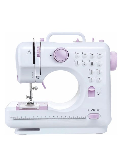 Standard Sewing Machine for Beginners – Lightweight Mini Sewing Machine with 12 Built-In Stitches, Reverse Sewing, Adjustable Speed, Portable Household Sewing Kit for Fabric, Clothes, and Crafting