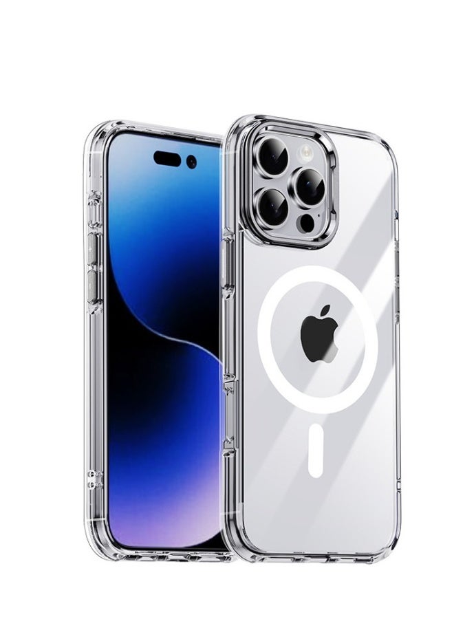 بيوينتي غطاء حماية مغناطيسي شفاف لهاتف آيفون 16، مع حماية مضادة للسقوط، جديد، شفاف أبيض.