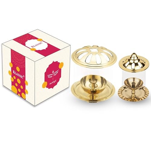 Klassic Pure Brass Diya Combo Set | 4.5 Inch Swastik Diya & 4 Inch Navjyoti Diya | Ideal for Mandir, Pooja Room, Diwali, Festive Decor, Daily Aarti & Housewarming Gifts - Image 2