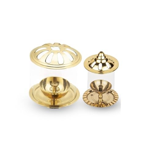 Klassic Pure Brass Diya Combo Set | 4.5 Inch Swastik Diya & 4 Inch Navjyoti Diya | Ideal for Mandir, Pooja Room, Diwali, Festive Decor, Daily Aarti & Housewarming Gifts - Image 1