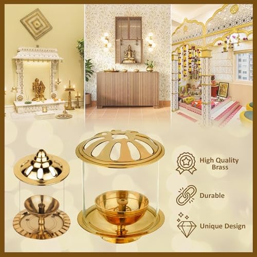 Klassic Pure Brass Diya Combo Set | 4.5 Inch Swastik Diya & 4 Inch Navjyoti Diya | Ideal for Mandir, Pooja Room, Diwali, Festive Decor, Daily Aarti & Housewarming Gifts - Image 4