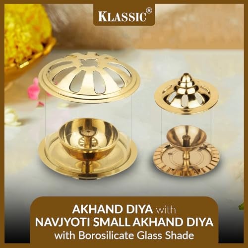 Klassic Pure Brass Diya Combo Set | 4.5 Inch Swastik Diya & 4 Inch Navjyoti Diya | Ideal for Mandir, Pooja Room, Diwali, Festive Decor, Daily Aarti & Housewarming Gifts - Image 3