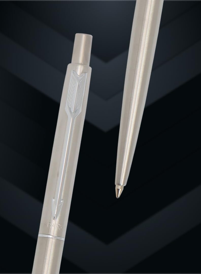 Parker Classic Stainless Steel Chrome Trim Ball Pen | Ink Color - Blue | Corporate Gift | Ideal For Professional Use - Image 2